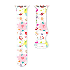 Silicone Dog Paw Print Apple Watch Band - 8 color options 38mm- 49mm -
