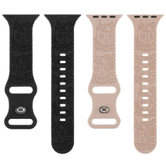 Skull Engraved Silicone Apple Watch Band - 8 Color options 38mm - 49mm -