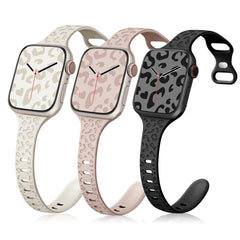 Slim Leopard Engraved Strap for Apple Watch Band - 19 Colors -