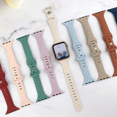 Slim Leopard Engraved Strap for Apple Watch Band - 19 Colors -
