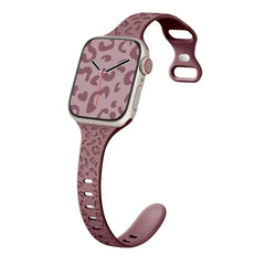 Slim Leopard Engraved Strap for Apple Watch Band - 19 Colors -