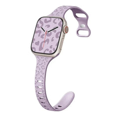 Slim Leopard Engraved Strap for Apple Watch Band - 19 Colors -