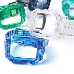 Transparent Silicone Case + Strap for Apple Watch Band - 26 Colors -