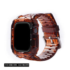 Transparent Silicone Case + Strap for Apple Watch Band - 26 Colors -