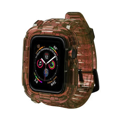 Transparent Silicone Case + Strap for Apple Watch Band - 26 Colors -