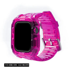 Transparent Silicone Case + Strap for Apple Watch Band - 26 Colors -