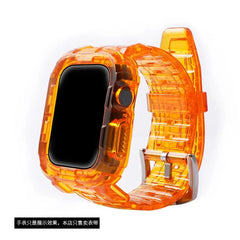 Transparent Silicone Case + Strap for Apple Watch Band - 26 Colors -