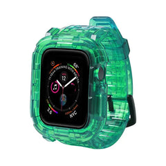 Transparent Silicone Case + Strap for Apple Watch Band - 26 Colors -
