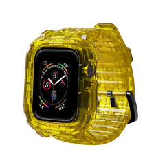 Transparent Silicone Case + Strap for Apple Watch Band - 26 Colors -