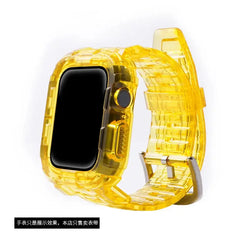 Transparent Silicone Case + Strap for Apple Watch Band - 26 Colors -