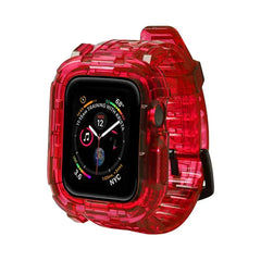 Transparent Silicone Case + Strap for Apple Watch Band - 26 Colors -