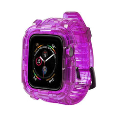 Transparent Silicone Case + Strap for Apple Watch Band - 26 Colors -
