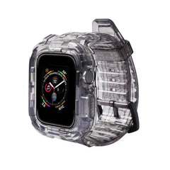 Transparent Silicone Case + Strap for Apple Watch Band - 26 Colors -