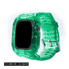 Transparent Silicone Case + Strap for Apple Watch Band - 26 Colors -