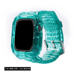 Transparent Silicone Case + Strap for Apple Watch Band - 26 Colors -