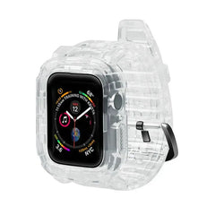 Transparent Silicone Case + Strap for Apple Watch Band - 26 Colors -