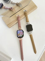 Women Slim Leather Wristband Strap for Apple Watch Band - 18 Colors -