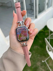 Women Slim Leather Wristband Strap for Apple Watch Band - 18 Colors -