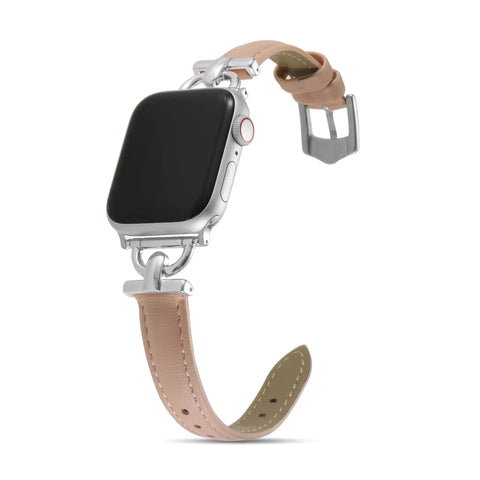 Women Slim Leather Wristband Strap for Apple Watch Band - 18 Colors -