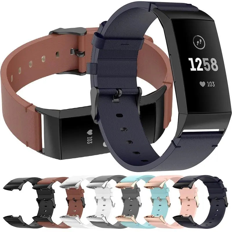 Fitbit charge 3 online bands leather