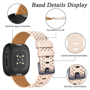 Leather Fitbit Band for Versa 3/4 and Sense 1/2 - 7 Color Options Axios Bands