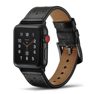 Breathable Leather Apple Watch Bands - 4 color options 38mm - 49mm Axios Bands