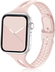 Breathable Silicone Apple Watch Bands - 27 color options 38mm - 49mm -