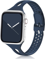 Breathable Silicone Apple Watch Bands - 27 color options 38mm - 49mm -