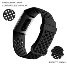 Load image into Gallery viewer, Breathable Silicone Fitbit Band For Charge 3 & 4 - 13 color options Axios Bands