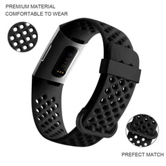 Breathable Silicone Fitbit Band For Charge 3 & 4 - 13 color options -