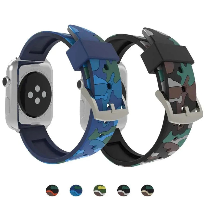 Camouflage Silicone Apple Watch Bands - 5 color options 38mm - 49mm Axios Bands