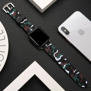 Camouflage Silicone Apple Watch Bands - 5 color options 38mm - 49mm Axios Bands