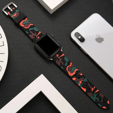 Load image into Gallery viewer, Camouflage Silicone Apple Watch Bands - 5 color options 38mm - 49mm Axios Bands
