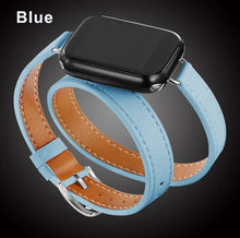 Load image into Gallery viewer, Double Wrap Leather Apple Watch Bands - 15 color options 38mm - 49mm Axios Bands
