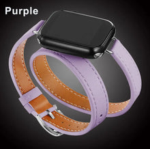 Load image into Gallery viewer, Double Wrap Leather Apple Watch Bands - 15 color options 38mm - 49mm Axios Bands