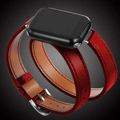 Double Wrap Leather Apple Watch Bands - 15 color options 38mm - 49mm -