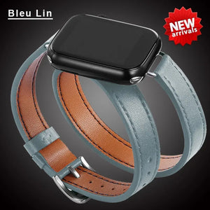 Double Wrap Leather Apple Watch Bands - 15 color options 38mm - 49mm Axios Bands