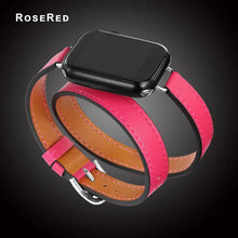Load image into Gallery viewer, Double Wrap Leather Apple Watch Bands - 15 color options 38mm - 49mm Axios Bands