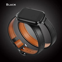 Double Wrap Leather Apple Watch Bands - 15 color options 38mm - 49mm -