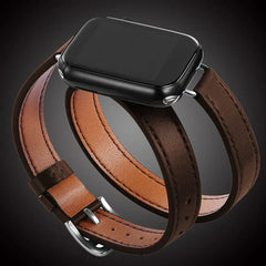 Double Wrap Leather Apple Watch Bands - 15 color options 38mm - 49mm -