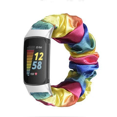 Elastic Scrunchie Fitbit Band For Charge 5 & 6 - 80 color options - 