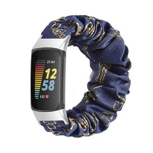 Load image into Gallery viewer, Elastic Scrunchie Fitbit Band For Charge 5 - 80 color options Axios Bands
