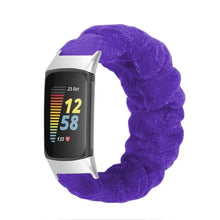 Load image into Gallery viewer, Elastic Scrunchie Fitbit Band For Charge 5 - 80 color options Axios Bands
