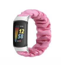 Load image into Gallery viewer, Elastic Scrunchie Fitbit Band For Charge 5 - 80 color options Axios Bands
