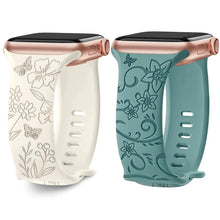 Load image into Gallery viewer, Elegant Floral Engraved Silicone Strap for Apple Watch Band 38mm to 49mm - 8 Colors Axios Bands
