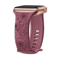 Load image into Gallery viewer, Elegant Floral Engraved Silicone Strap for Apple Watch Band 38mm to 49mm - 8 Colors Axios Bands
