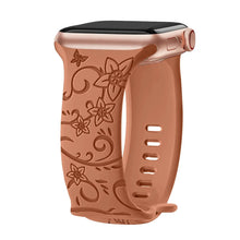 Load image into Gallery viewer, Elegant Floral Engraved Silicone Strap for Apple Watch Band 38mm to 49mm - 8 Colors Axios Bands
