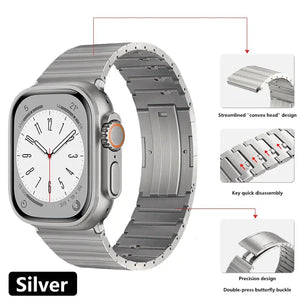 Elegant Starlight Stainless Steel Link Strap for Apple Watch Band 38mm to 49mm - 8 Colors Axios Bands