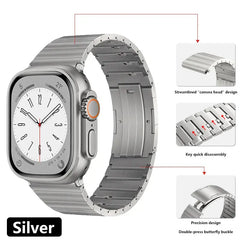 Elegant Starlight Stainless Steel Link Strap for Apple Watch Band 38mm to 49mm - 8 Colors - 
