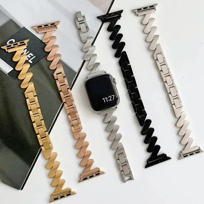 Fashionable Steel Chain Strap for Apple Watch Band - 5 Colors Axios Bands